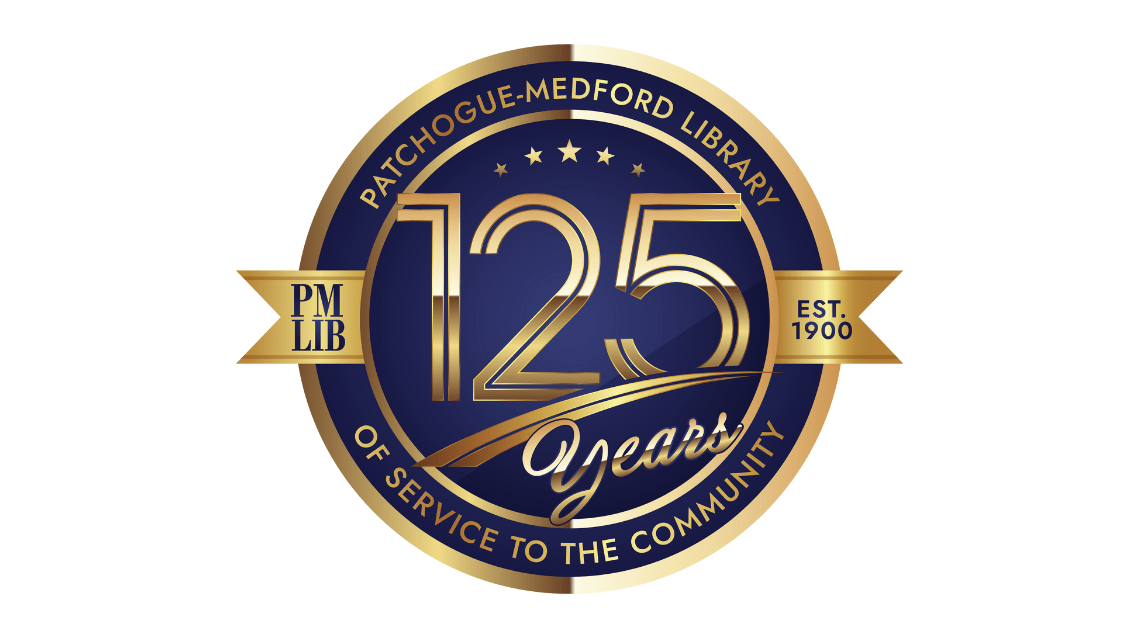 patchogue-medford library 125 anniversary logo