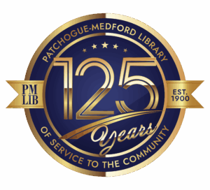 patchogue-medford library 125 anniversary logo