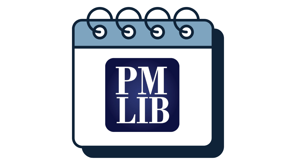 pmlib calendar home page logo image of calendar page with PMLIB logo on it